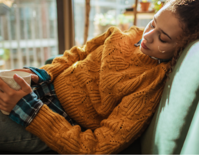 Woman suffers from chronic fatigue.